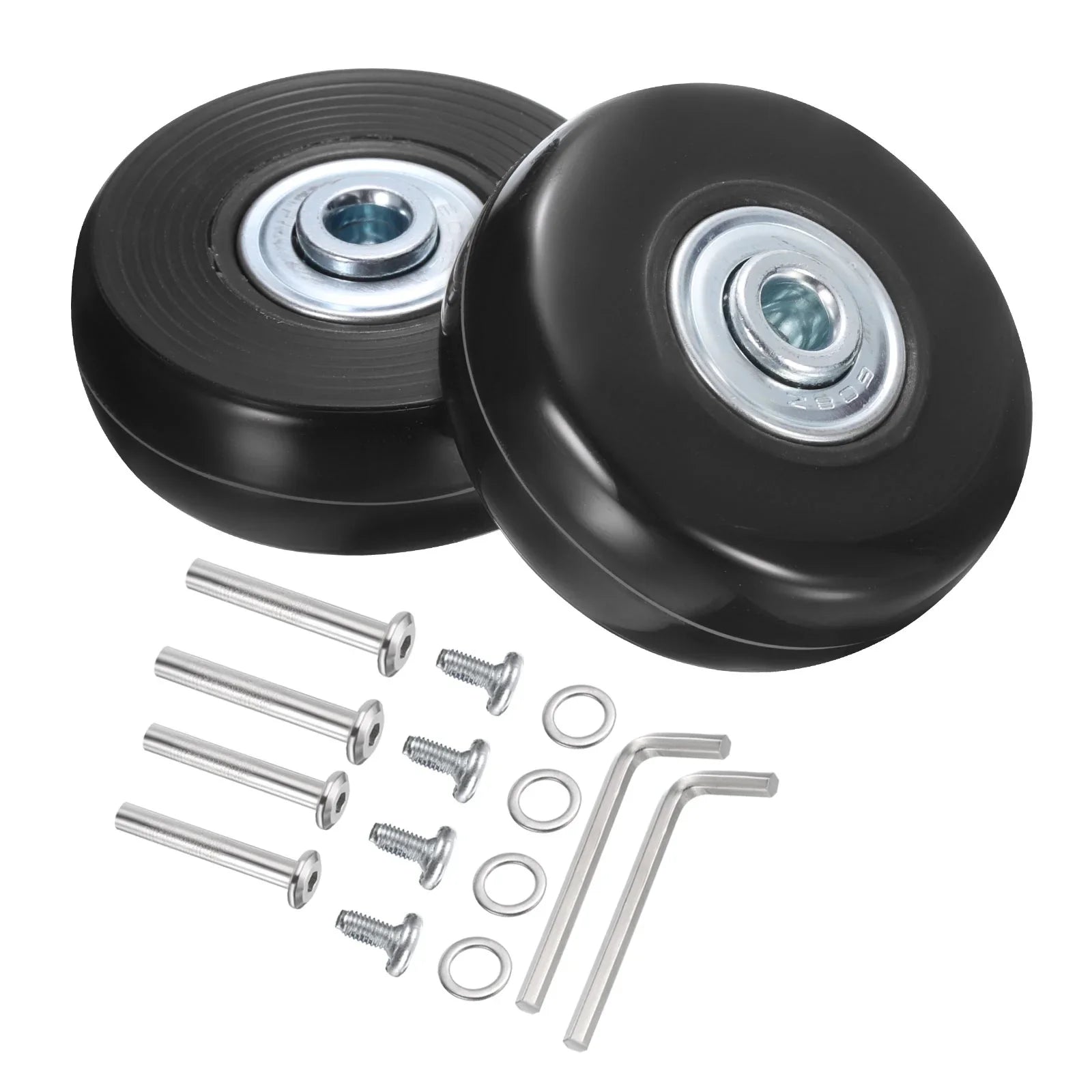 Uxcell Luggage Wheels Replacement 51 x 17 mm/2" x 0.7" for Suitcase, Black, 2 Set - Exclusive Design