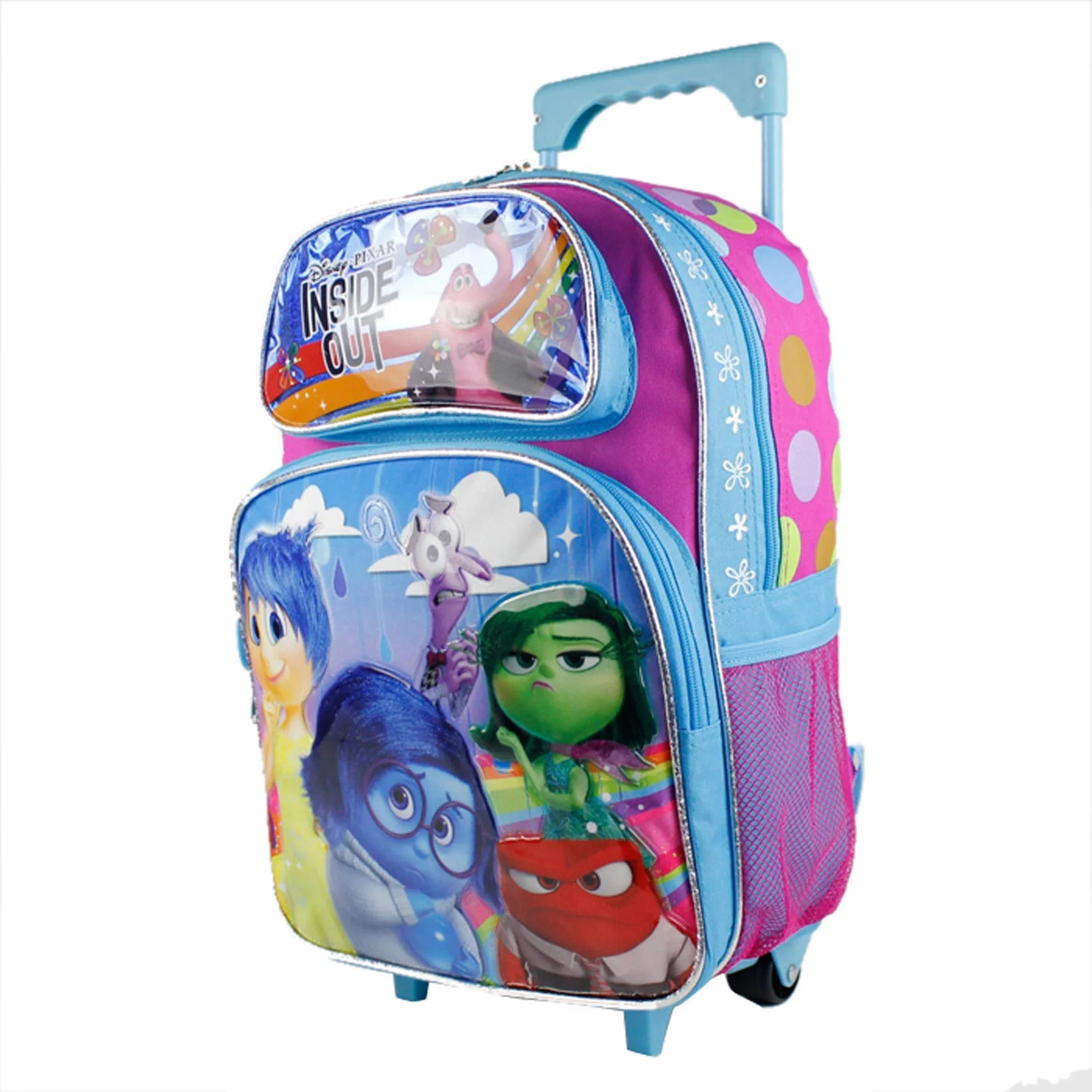 Stylish Pixar's Inside Out Purple and Blue Full Size Rolling Backpack (16in)