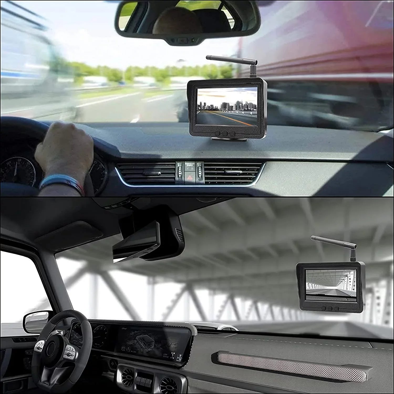 B-Qtech Wireless Backup Camera for Car, Waterproof Night Vision 170 Rear View Camera with 4.3"" LCD Monitor for Truck, RV