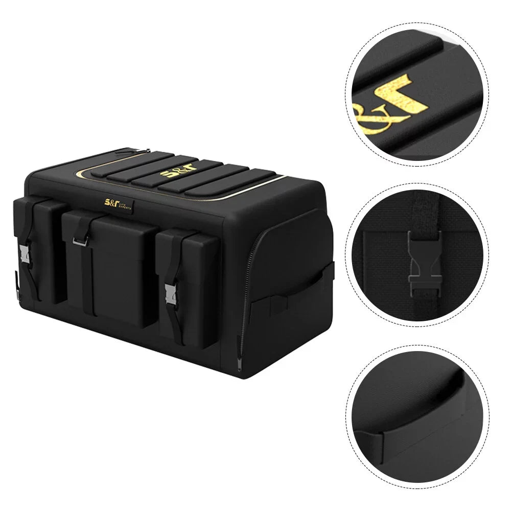 Car Trunk Storage Organizer Collapsible Auto Trunk Case Storage Box (Black)