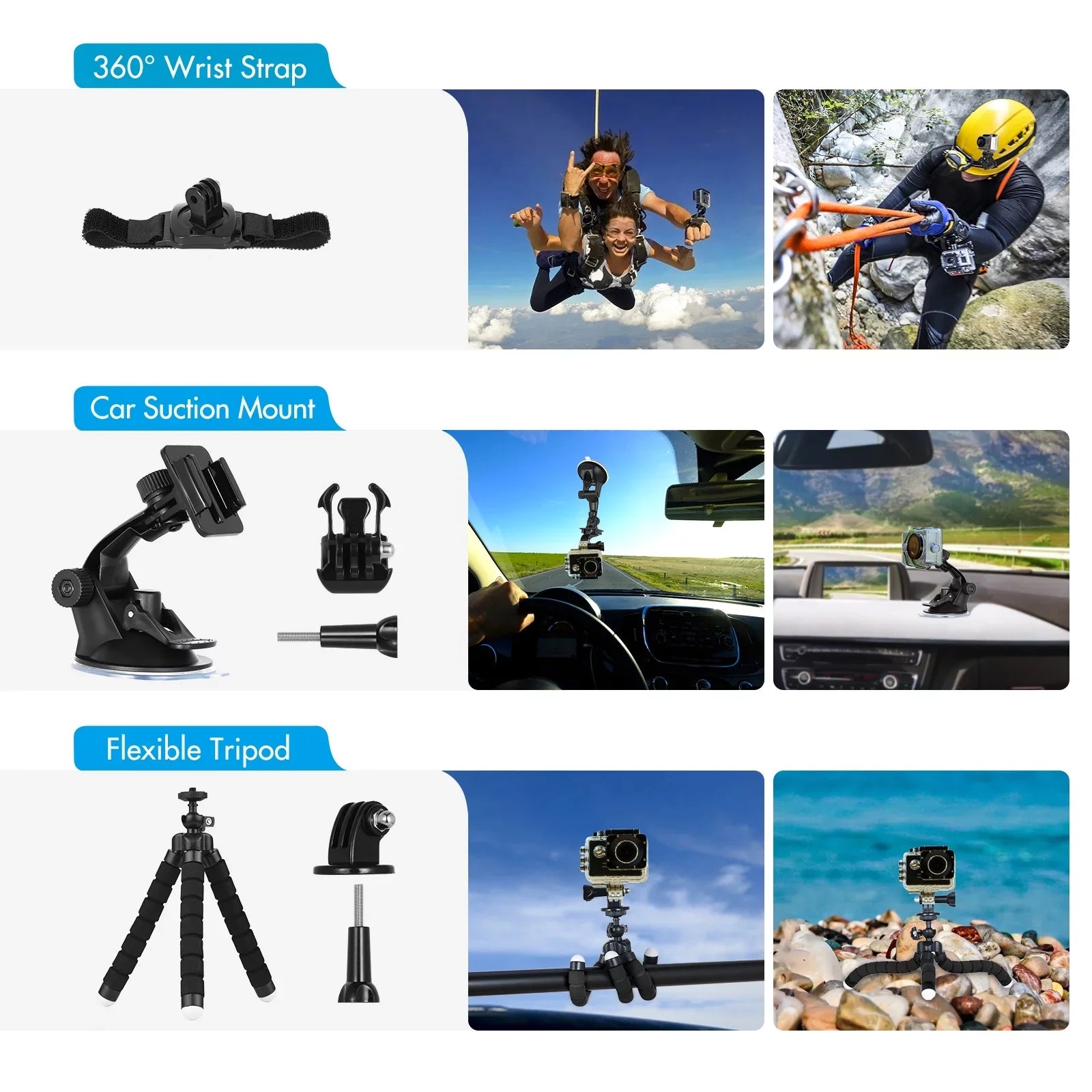 Anself Action Accessories Kit Sports Accessories Set with Waterproop Housing Silicone Protective Case Selfie Stick Various Mount Bracket and More Replacement for GoPro Hero 109 Black with - Exclusive Design