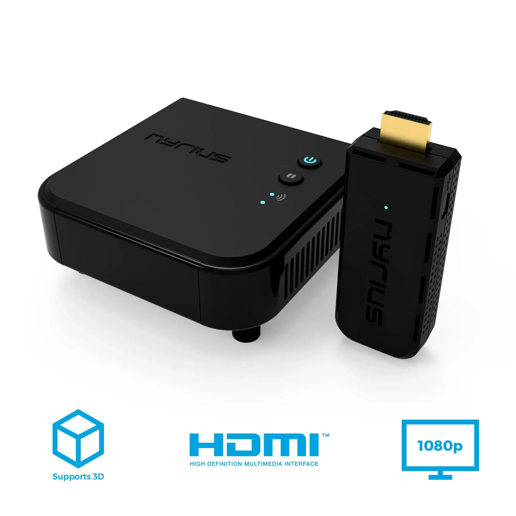 Nyrius Aries Pro Wireless HDMI Transmitter and Receiver to Stream HD 1080p 3D Video from Laptop, PC, Cable, Netflix, YouTube, PS4, Drones, Pro Camera, to HDTV/Projector/Monitor - 5 Pack - Exclusive Design