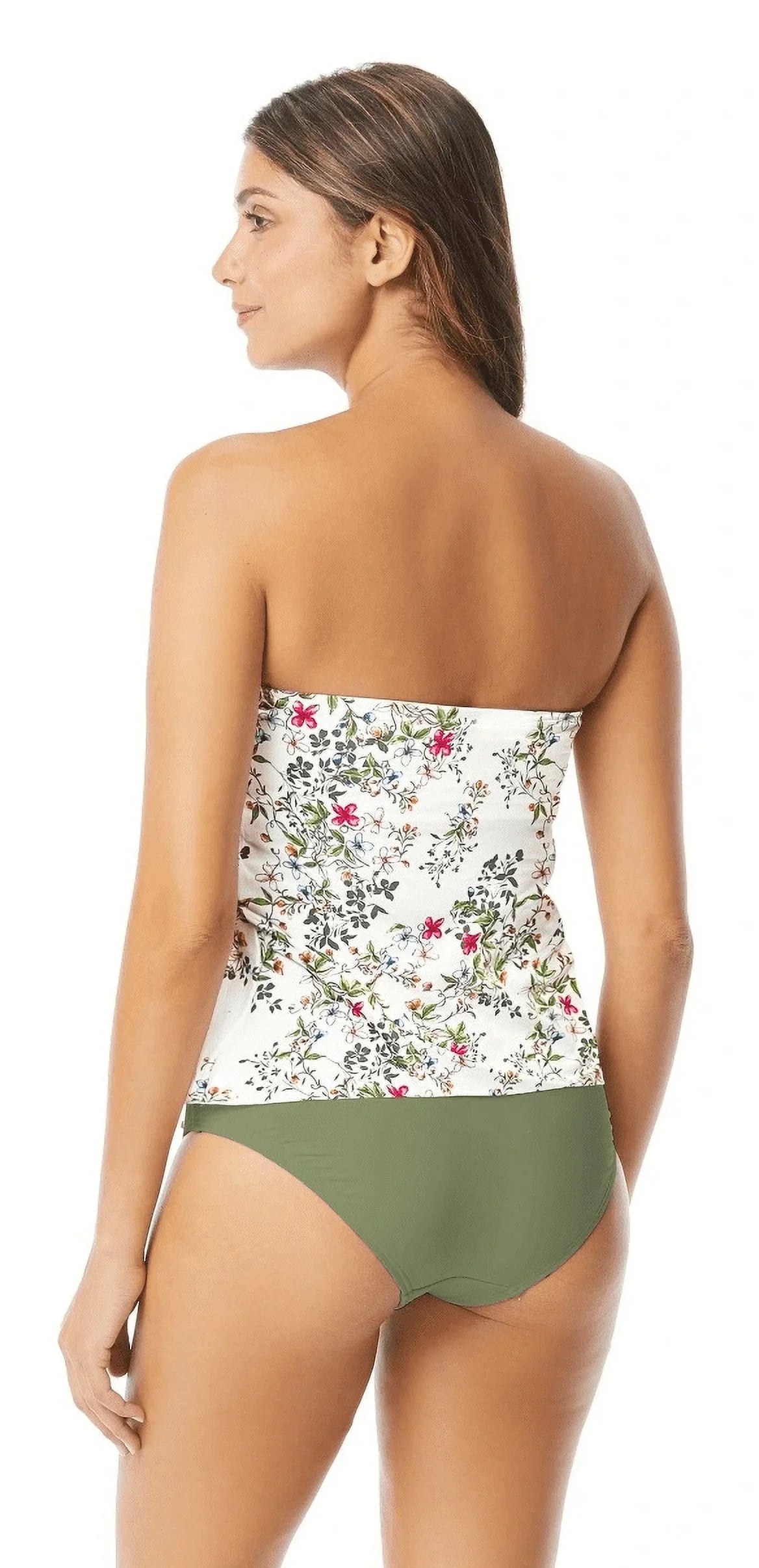 Vince Camuto IVORY Draped Bandeau Tankini Swim Top, US Small - Exclusive Design