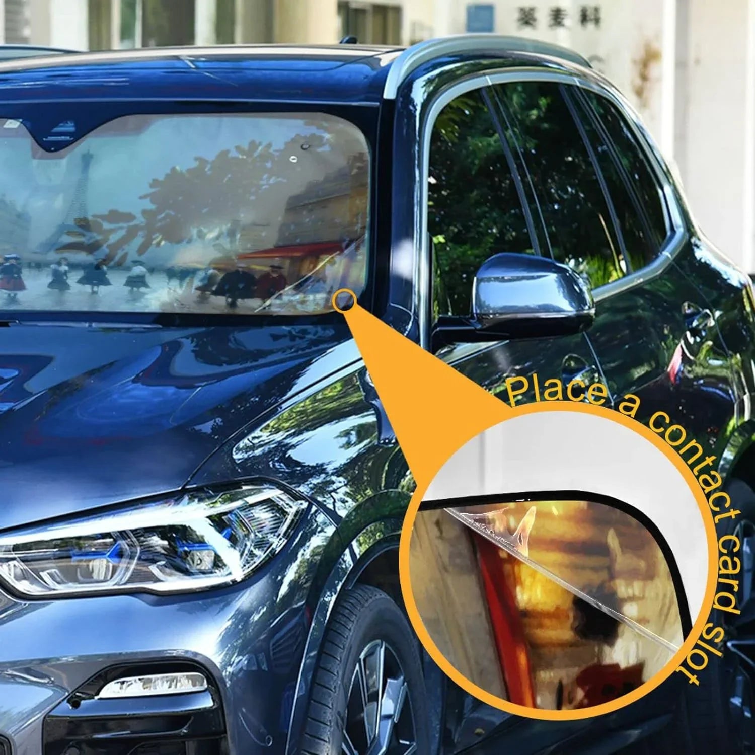 Wellsay Old Paris Landscape Car Windshield Sun Shade,oldable Visor Protector Keep Cool Sunshade Blocks UV Rays and Accessories to Protect for Cars,SUVs,Trucks-55Ã27.6in