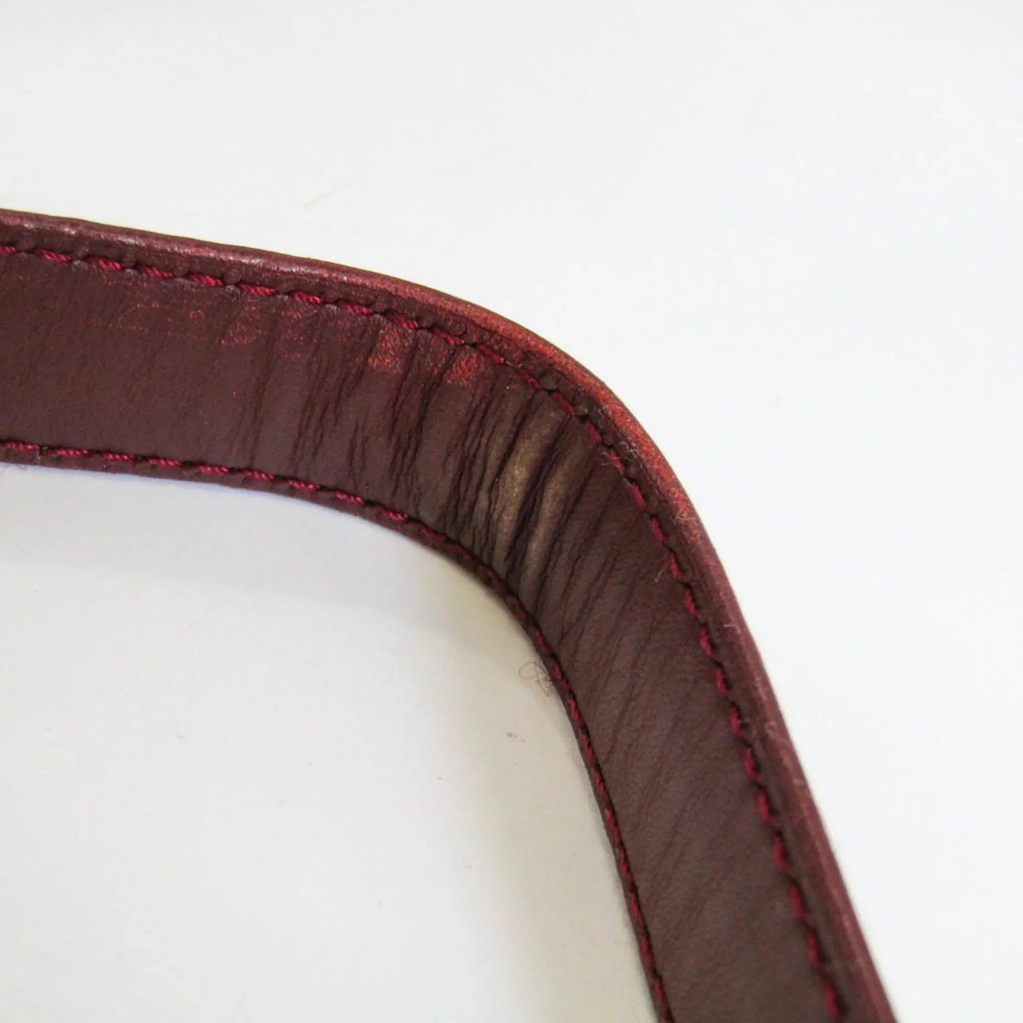 Stylish Pre-Owned Cartier Must Women's Leather Shoulder Bag Bordeaux (Good)