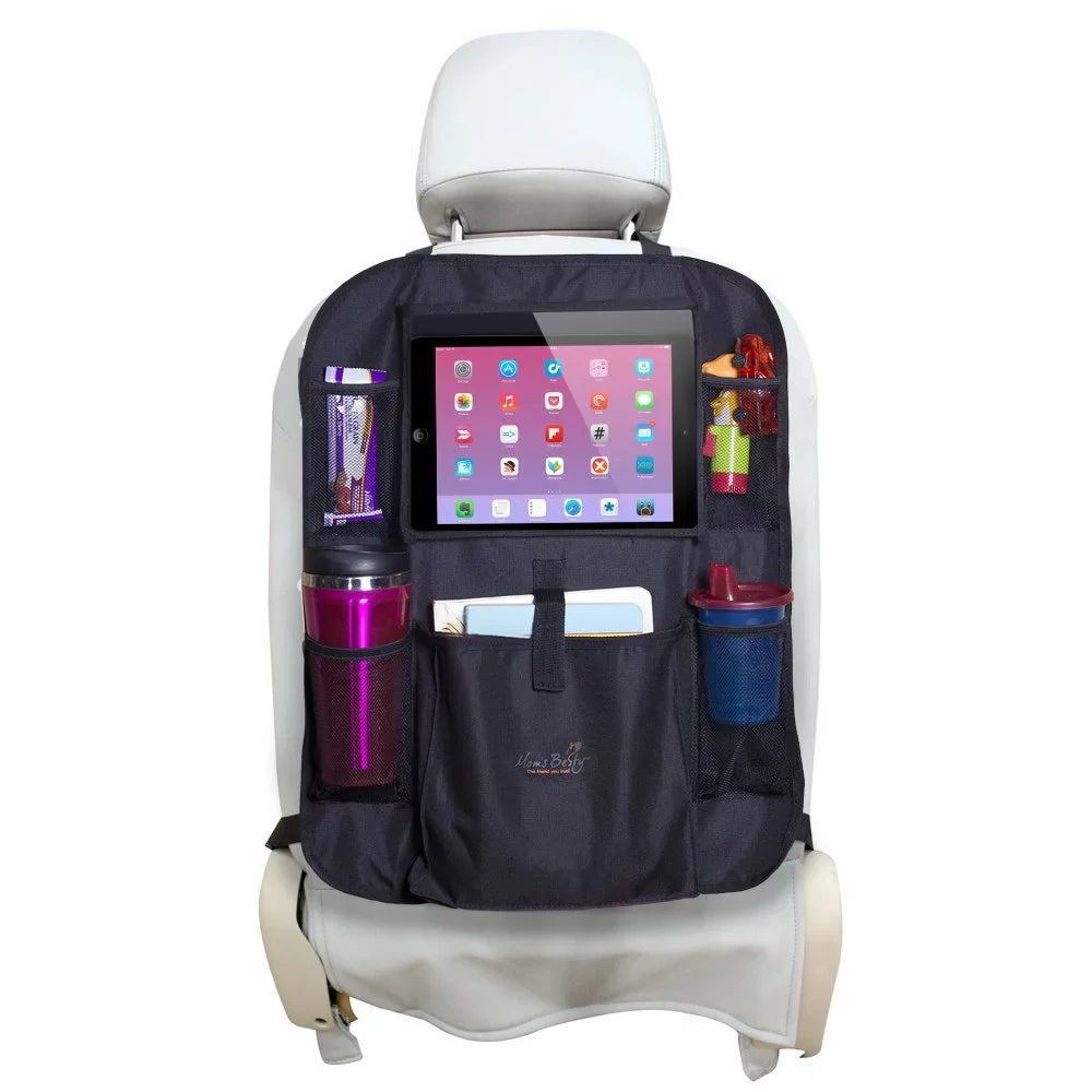 Mom's Besty Car Back Seat Organizer for Kids and Toddlers - Touch Screen Tablet Holder for Android & iOS Tablets - Multipurpose Use as Auto Seat Back Protector, Kick Mat, Car Organizer - Exclusive Design