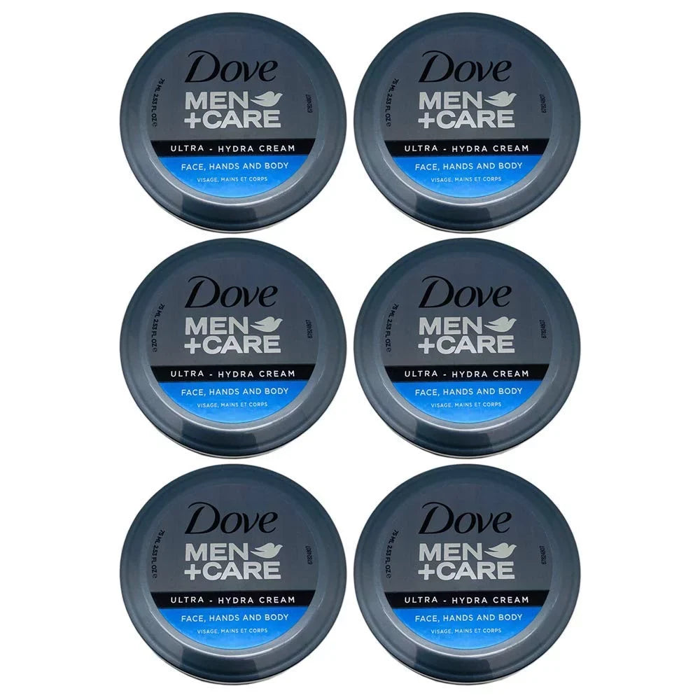 Stylish Dove Men+Care Ultra-Hydra Cream With 24 Hour Moisturization, 2.53 Fl Oz (Pack Of 6).