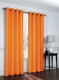 Stylish 2 Pack: Regal Home Collections Ultra Luxurious Semi Sheer Shimmer Grommet Top Curtain Panels - Orange/Pumpkin