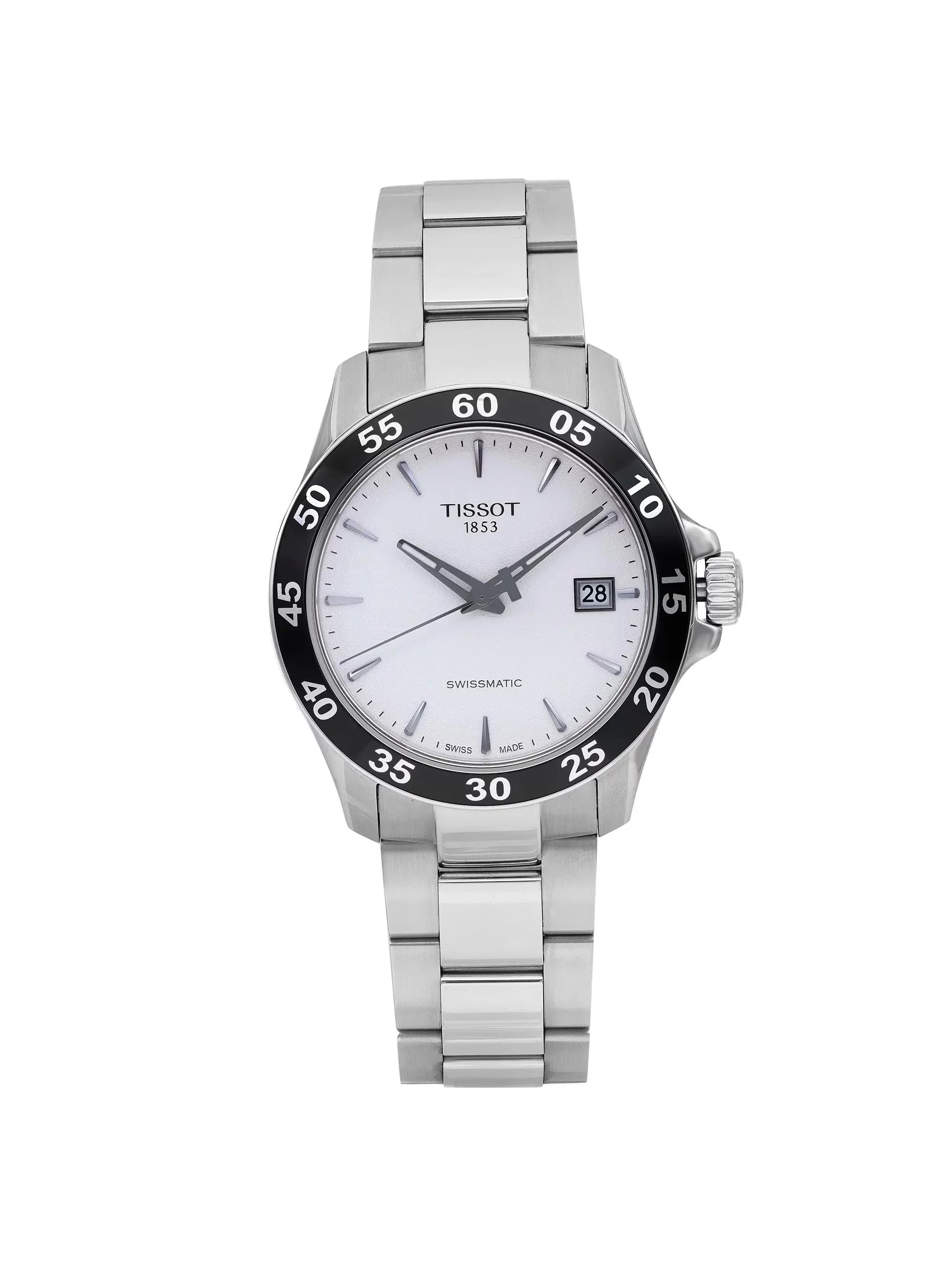 Stylish Tissot V8 Swissmatic Steel Silver Dial Men Automatic Watch T106.407.11.031.00