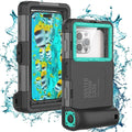 Stylish Waterproof Underwater Snorkeling Phone Case for iPhone 14/13/12/11 Pro Max Mini Xr/X/Xs/Samsung Galaxy Note10/9/8/S10/9/8 Ultra Plus Professional [15m/50ft] Photo Video Diving Cover(Blue)