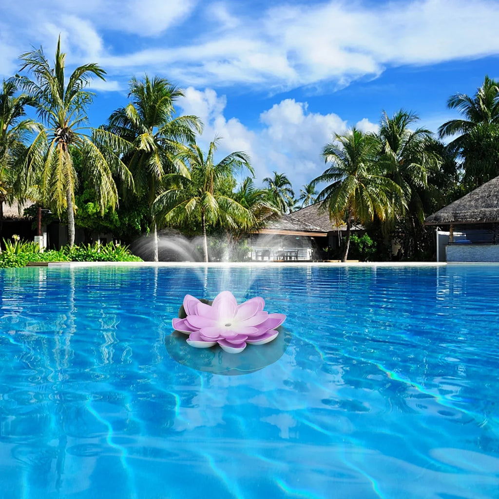 Stylish Gongxipen 1 Set Lotus Solar Fountain Outdoor Waterscape Fountain Pond Floating Fountain