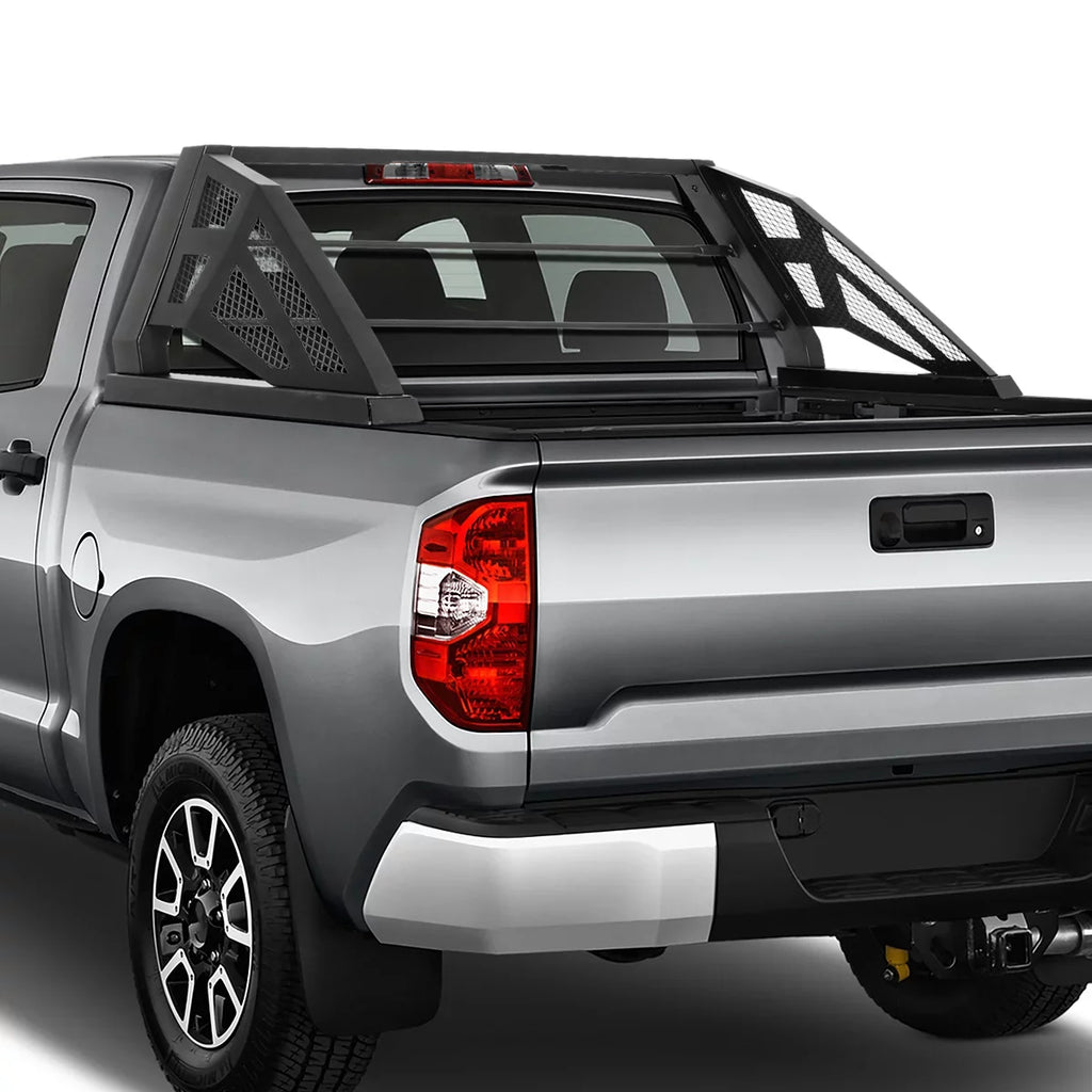 DNA Motoring TCRB-004 For 2007 to 2018 Toyota Tundra Styleside Truck Bed Heavy Duty Aluminum Mesh Chase Rack Roll Bar Assembly 08 09 10 11 12 13 14 15 16 17