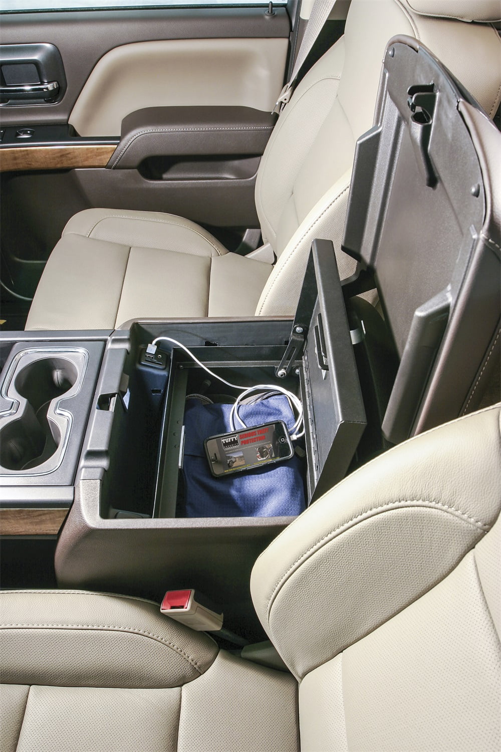 Stylish Tuffy Security Products 320-01 Console Safe; Black; 2014-2019 Chevrolet Silverado 1500, 2015-2019 Chevrolet Silverado 2500 & 3500