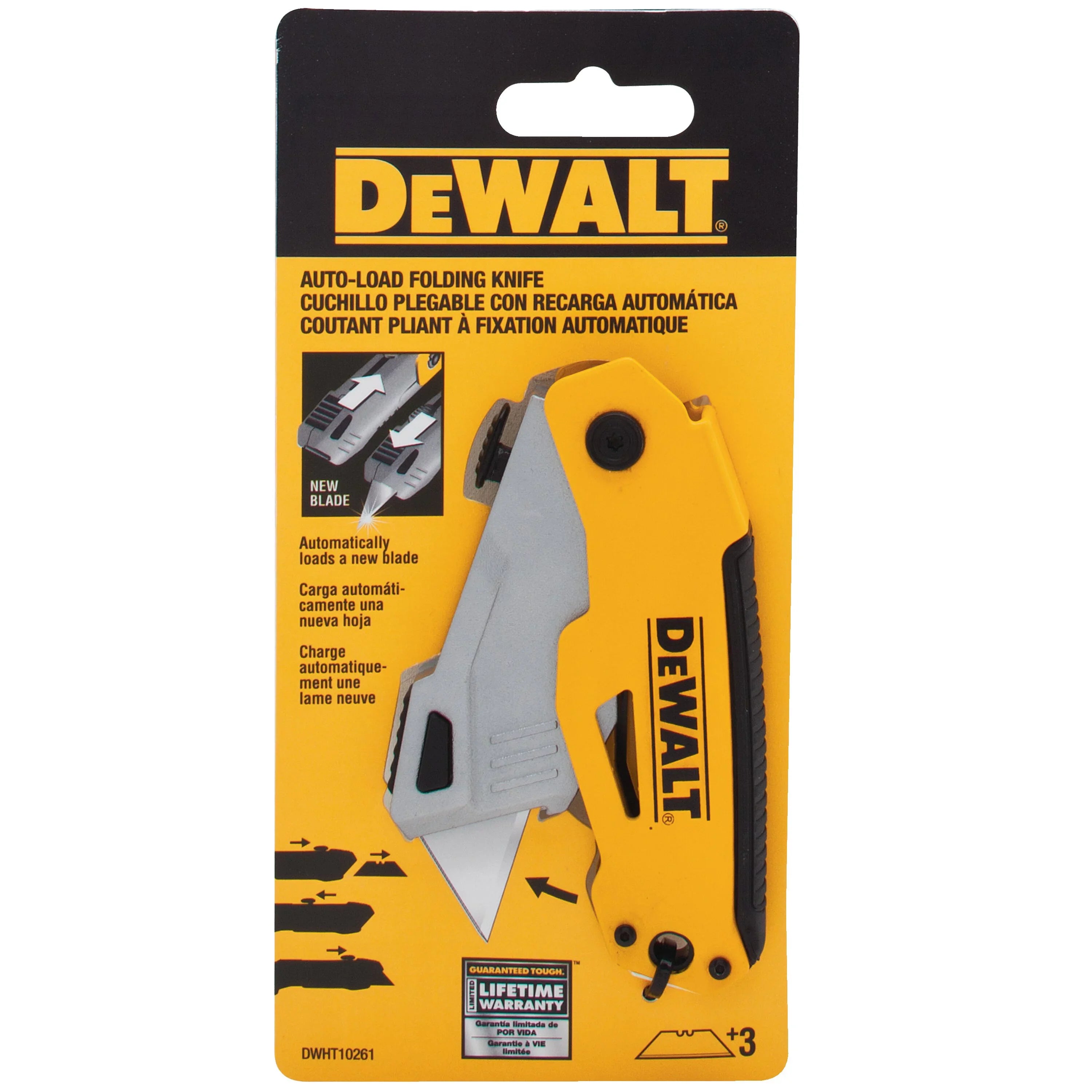 DeWalt DWHT10261 Folding Retractable Auto-Load Utility Knife - Quantity 1