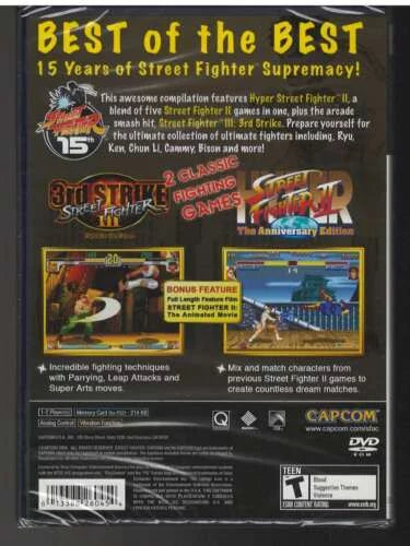 Street Fighter Anniversary Collection PS2 (Brand New Factory Sealed US Version) - Exclusive Design