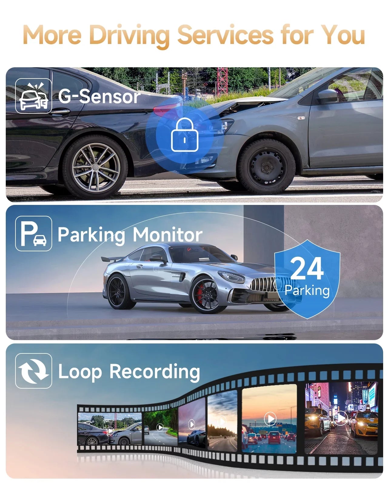 4K Dash Cam WiFi GPS,4K+1080P Front and Rear, Car Dash Camera, Dashcam with 2" LCD Screen, 170Â° Wide Angle, WDR, Night Vision,Parking Mode, G-Sensor,Black - Exclusive Design