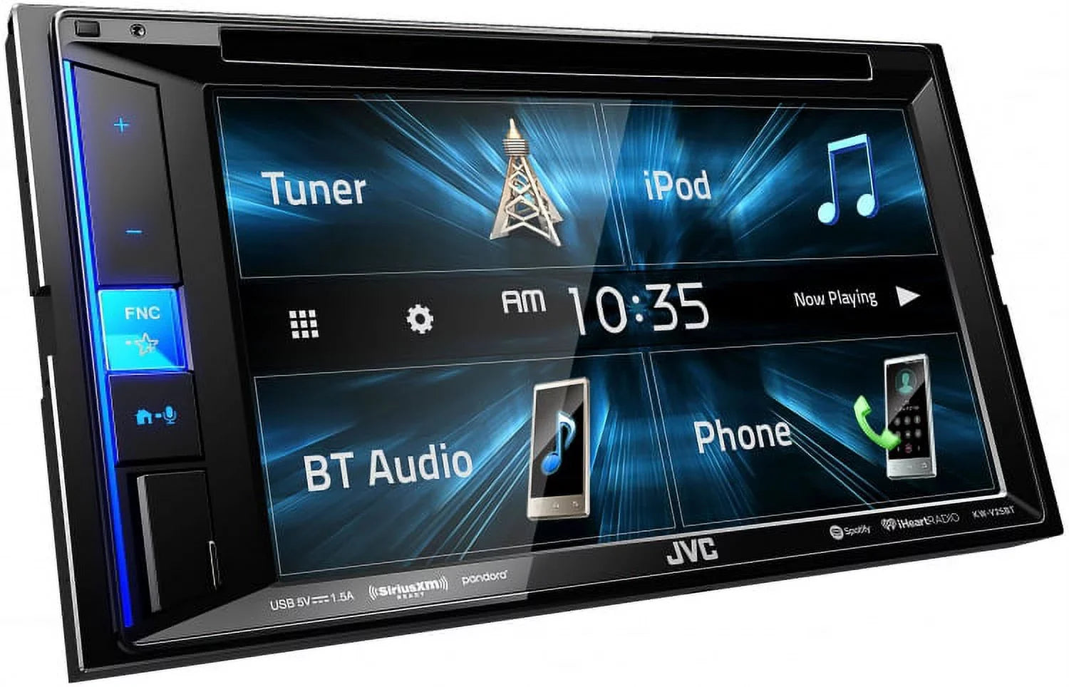JVC KWV140BT 2DIN BT Car Stereo Receiver, touchscreen with Pyle License Plate Mount Rear View Color Camera, Pioneer 6.5" 2-Way SPKR 250W, Pioneer 6"x9" 420W 3-Way SPKR & Enrock 16G 50' SPKR Wire