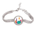 Stylish Germany Famous Landmark Set Tennis Chain Anklet Bracelet Diamond Jewelry