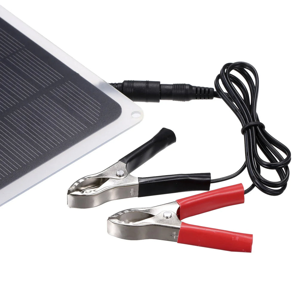 Stylish DC12V 10W Solar Panel with USB Port Car Chargers Charge for 12V-Battery Portable Completed Accessories for Outdoor Camping Hiking Fishing Climbing