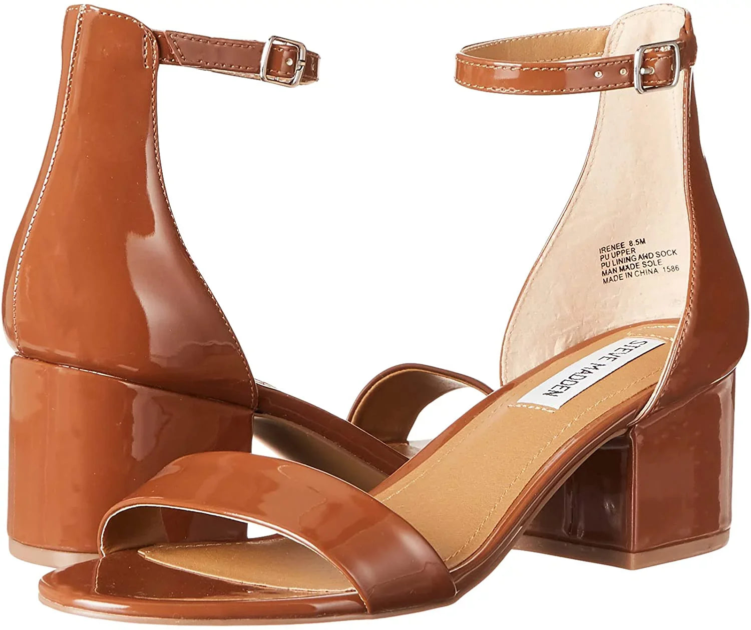 Stylish Steve Madden Womens Ireneew Wide Width Dress Sandal 6 Cognac Patent