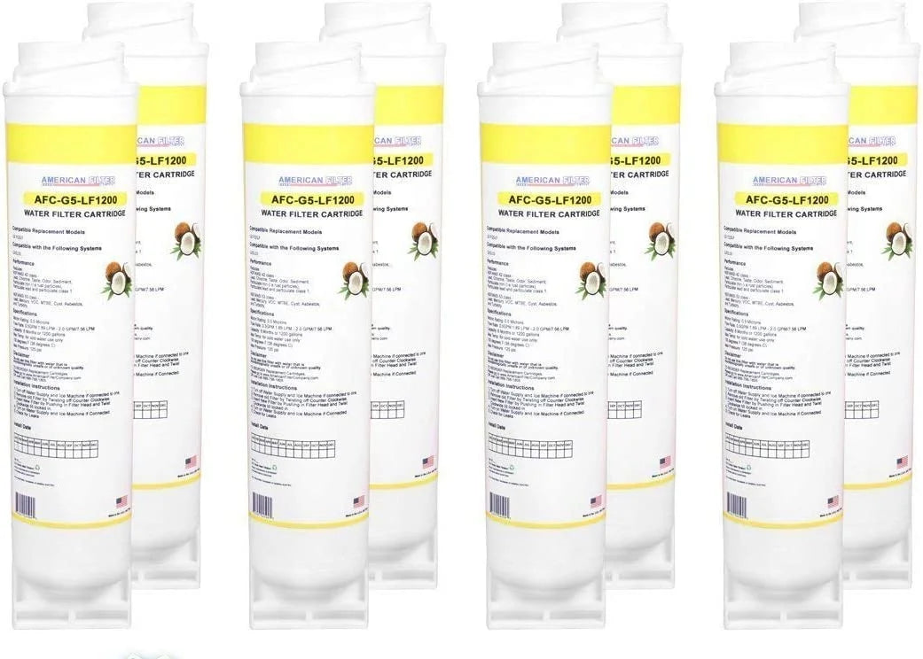 8 - Pack AFC Brand, Water Filter, Model # AFC-G5-LF1200, mpatible With (R) FQSLF Filter - Exclusive Design