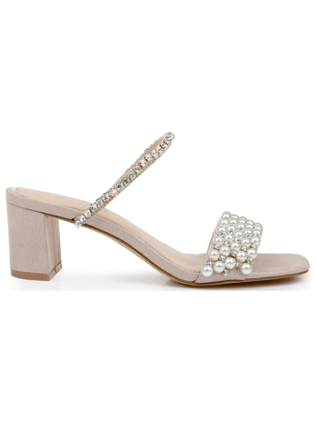 BADGLEY MISCHKA Womens Silver Embellished Orsen Square Toe Block Heel Slip On Heeled Sandal 6