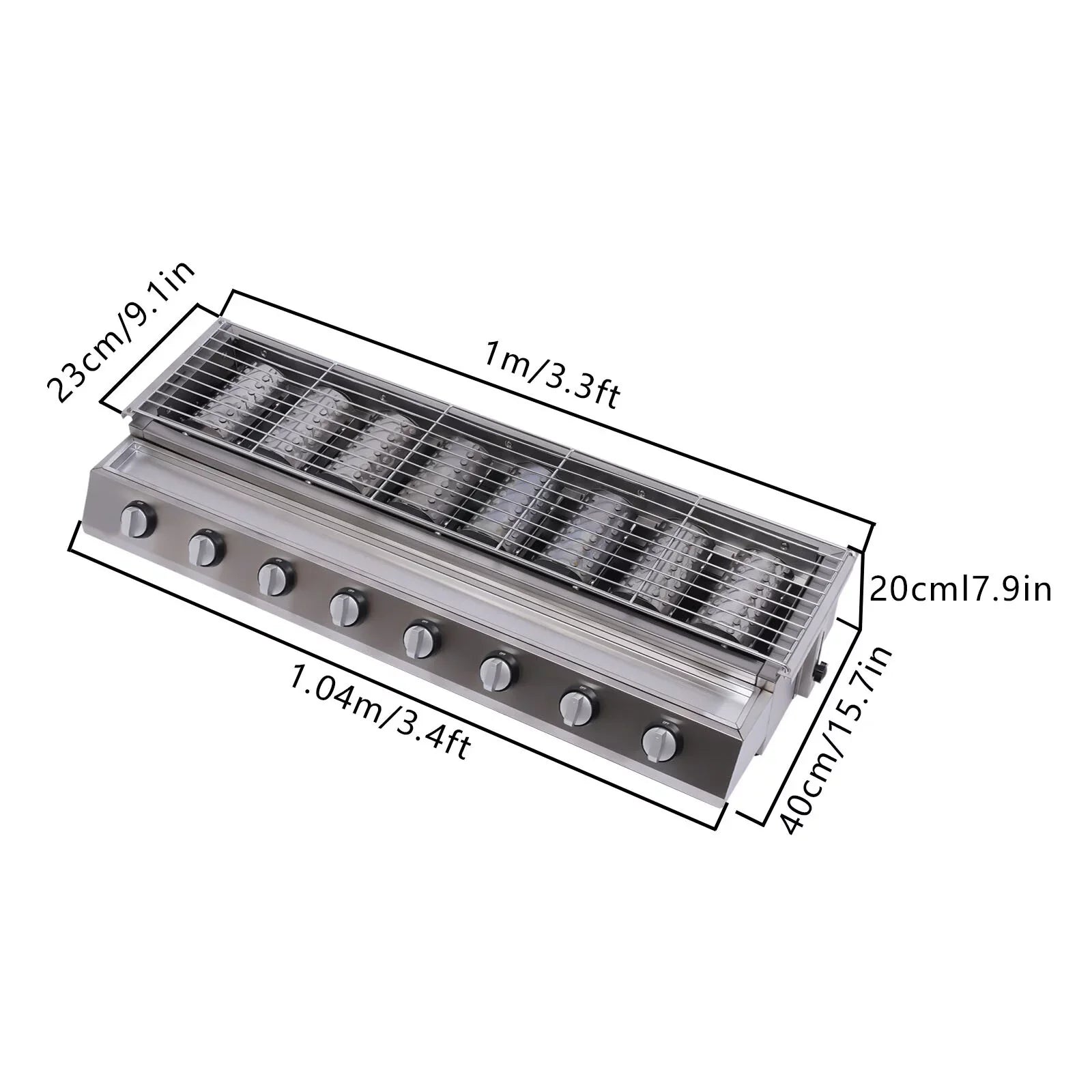 YIYIBYUS BBQ Grill Gas Barbecue Grill for Home Patio Garden Party Picnic, Stainless Steel - Exclusive Design