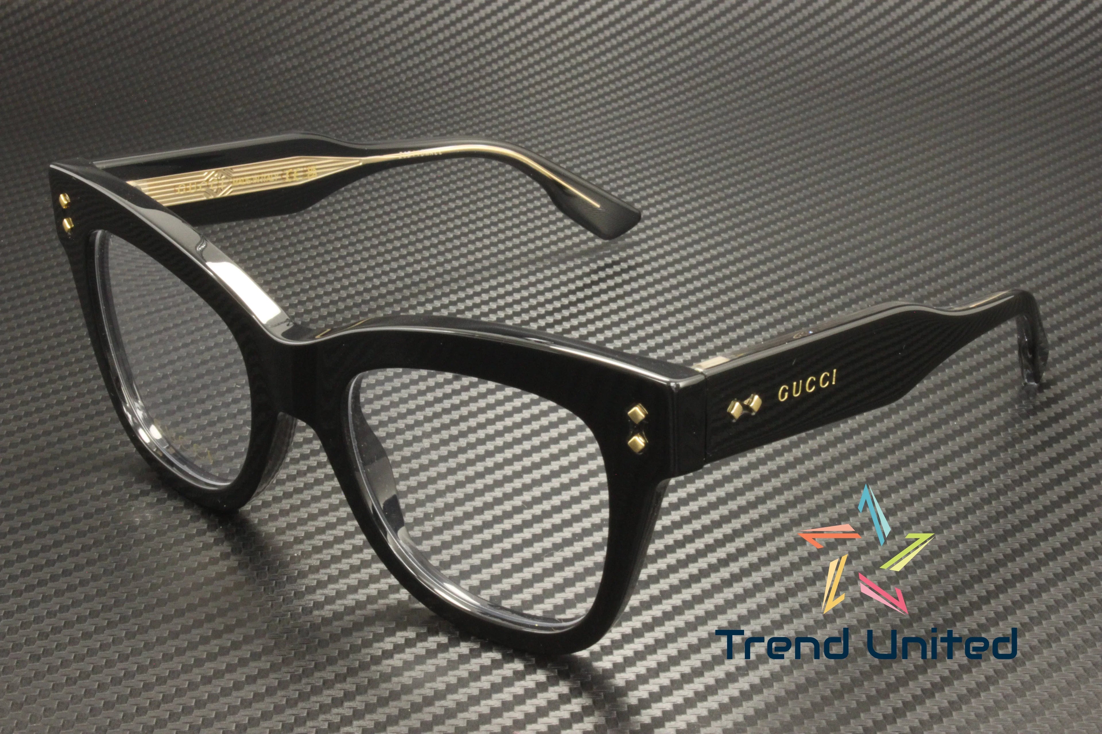 GUCCI GG1082O 001 Cat Eye Acetate Black Demo Lens 50 mm Women's Eyeglasses - Exclusive Design