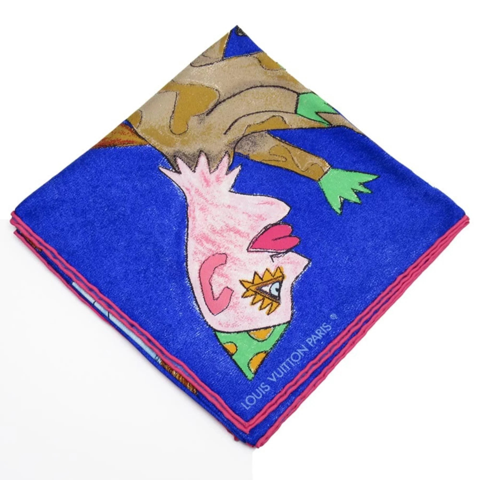 Pre-Owned Louis Vuitton Scarf William Wilson Blue Estimated Silk (Good) - Exclusive Design