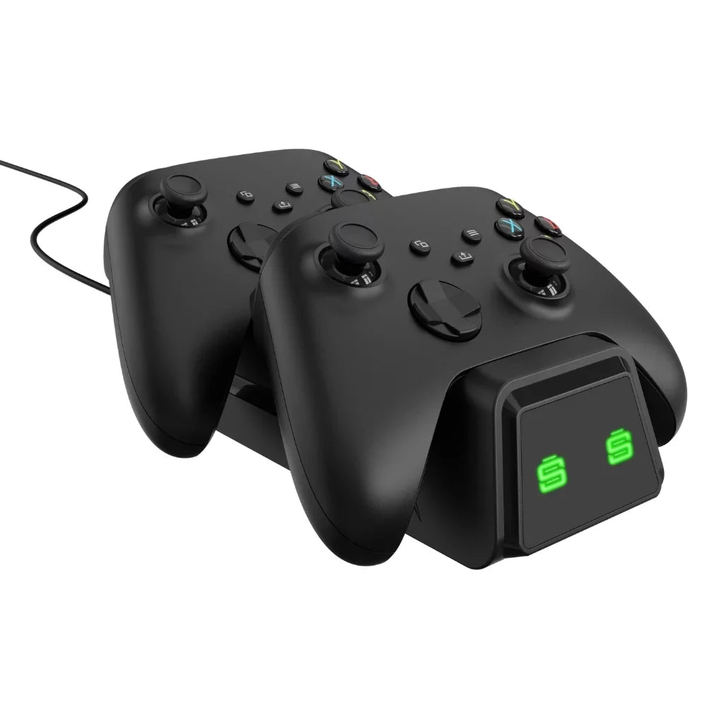 Stylish Xbox Series S 512GB Console with CHARGEDOCK Dual Charge Base Bundle