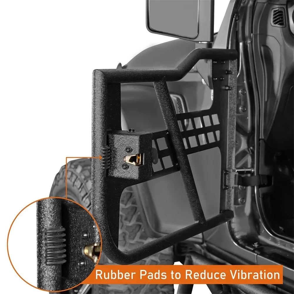 Stylish Hooke Road Fit 2018-2023 Jeep Wrangler JL 2-Door Steel Tubular Half Door Guards Frame Black