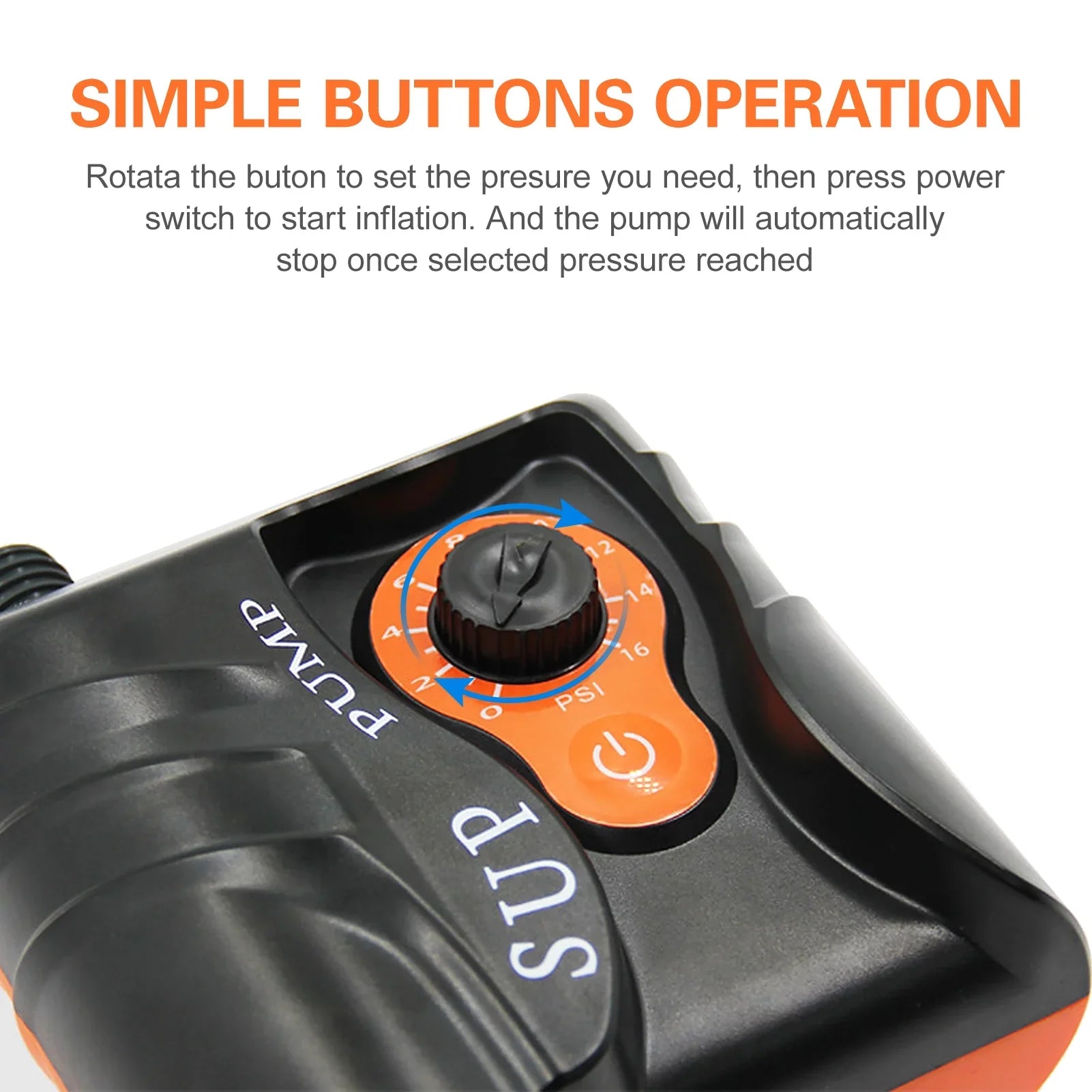 Stylish EasytoUse 16 PSI Electric Air Pump with 6 Nozzles for Inflatables and Boats, Edition