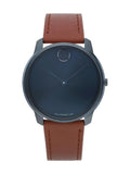New Movado BOLD Thin 42mm PVD Steel Blue Dial Quartz Men Watch 3600830 - Exclusive Design