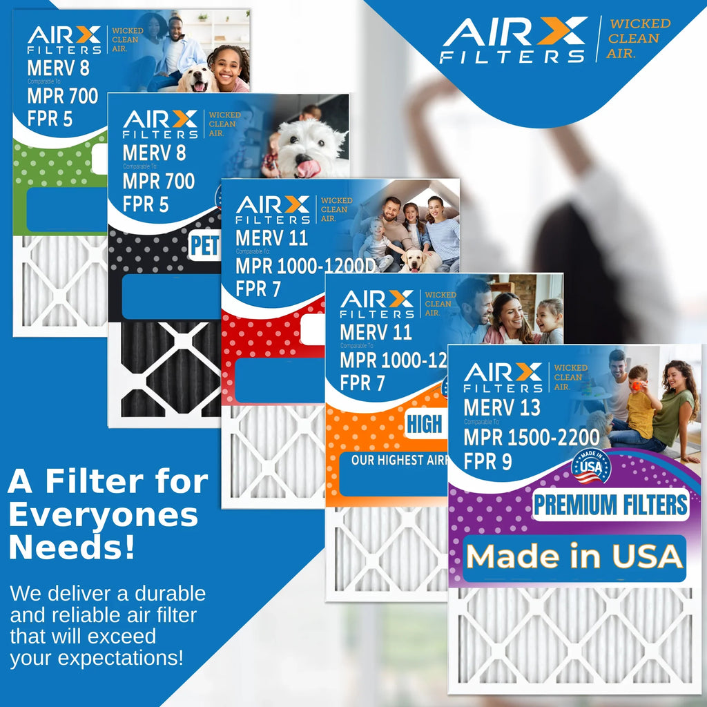 16x20x1 Air Filter MERV 13 Comparable to MPR 1500 - 2200 & FPR 9 Electrostatic Pleated Air Conditioner Filter 6 Pack HVAC AC Premium USA Made 16x20x1 Furnace Filters by AIRX FILTERS WICKED CLEAN AIR. - Exclusive Design