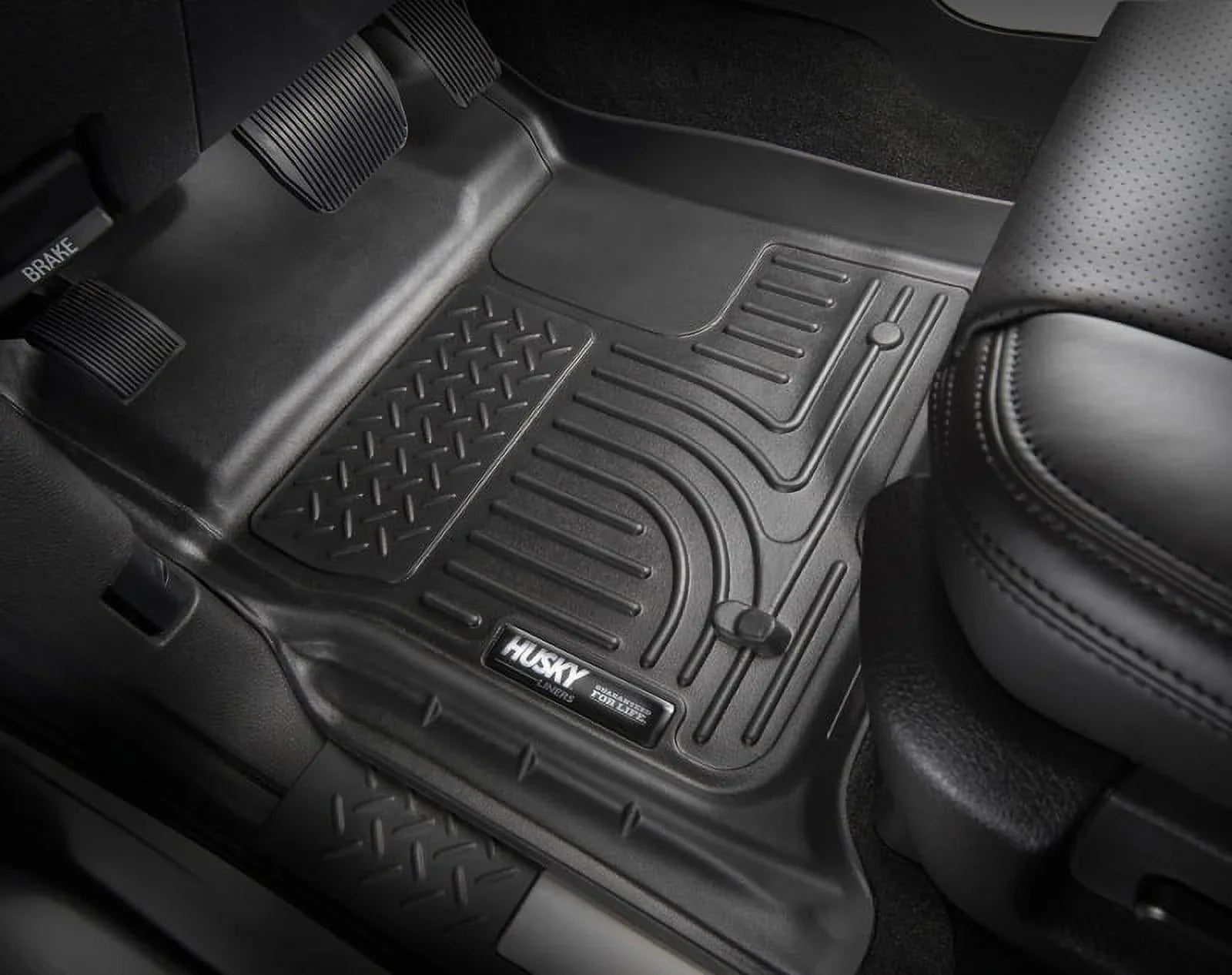 Husky by RealTruck Weatherbeater Series Front Floor Liners Black Front Row Compatible with select: 2017-2021 Chrysler Pacifica Touring L, 2023 Chrysler Pacifica - Exclusive Design