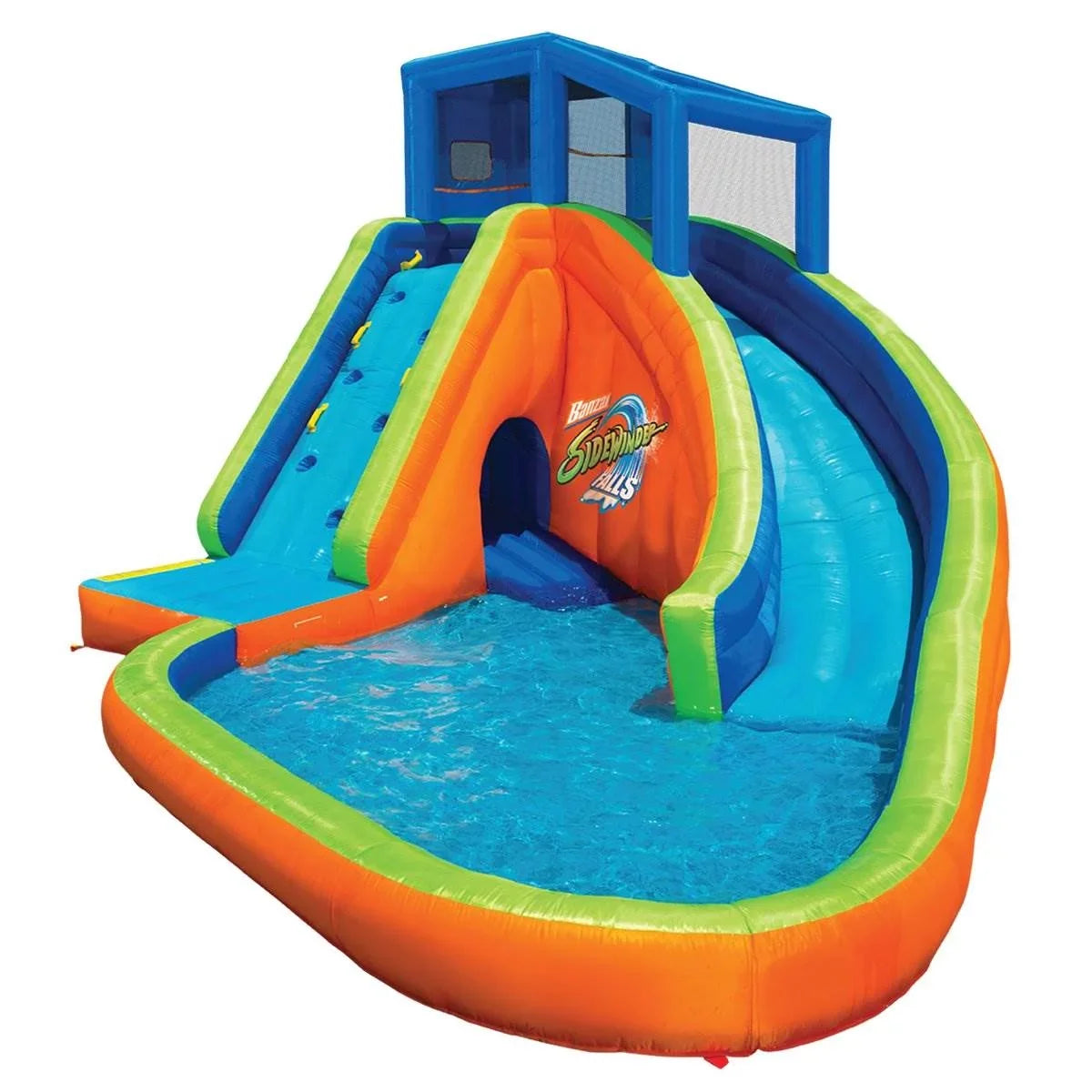 Stylish Banzai Sidewinder Falls Inflatable Kiddie Pool with Slides & Cannons (6 Pack)