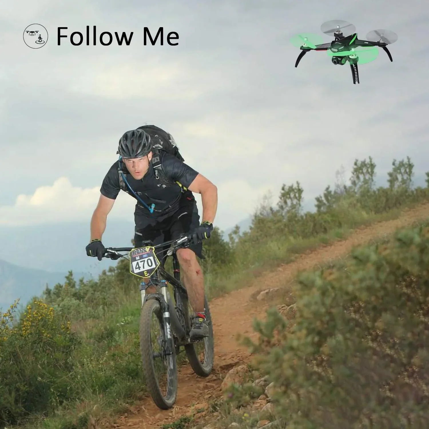 Open Box Contixo F20 RC Remote App Controlled Quadcopter Drone - BLACK/GREEN - Exclusive Design