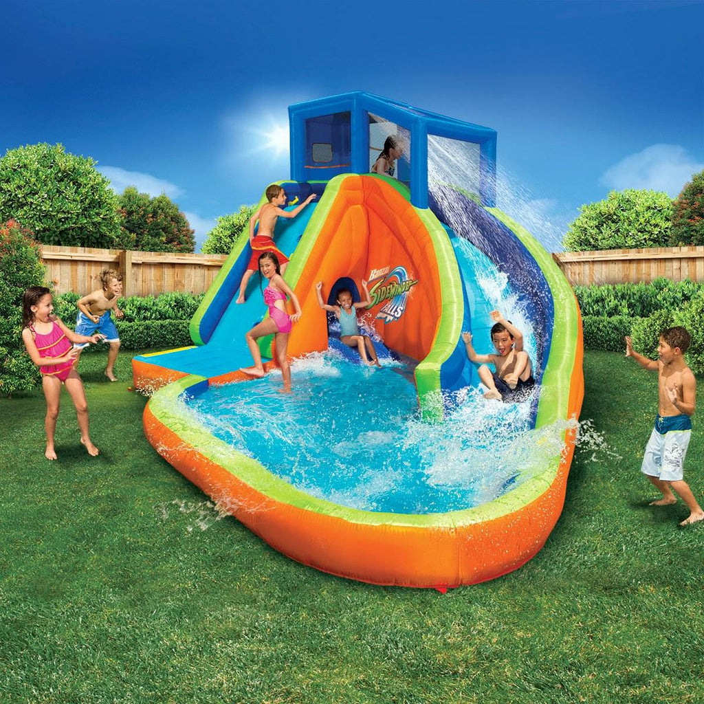 Stylish Banzai Sidewinder Falls Inflatable Kiddie Pool with Slides & Cannons (6 Pack)