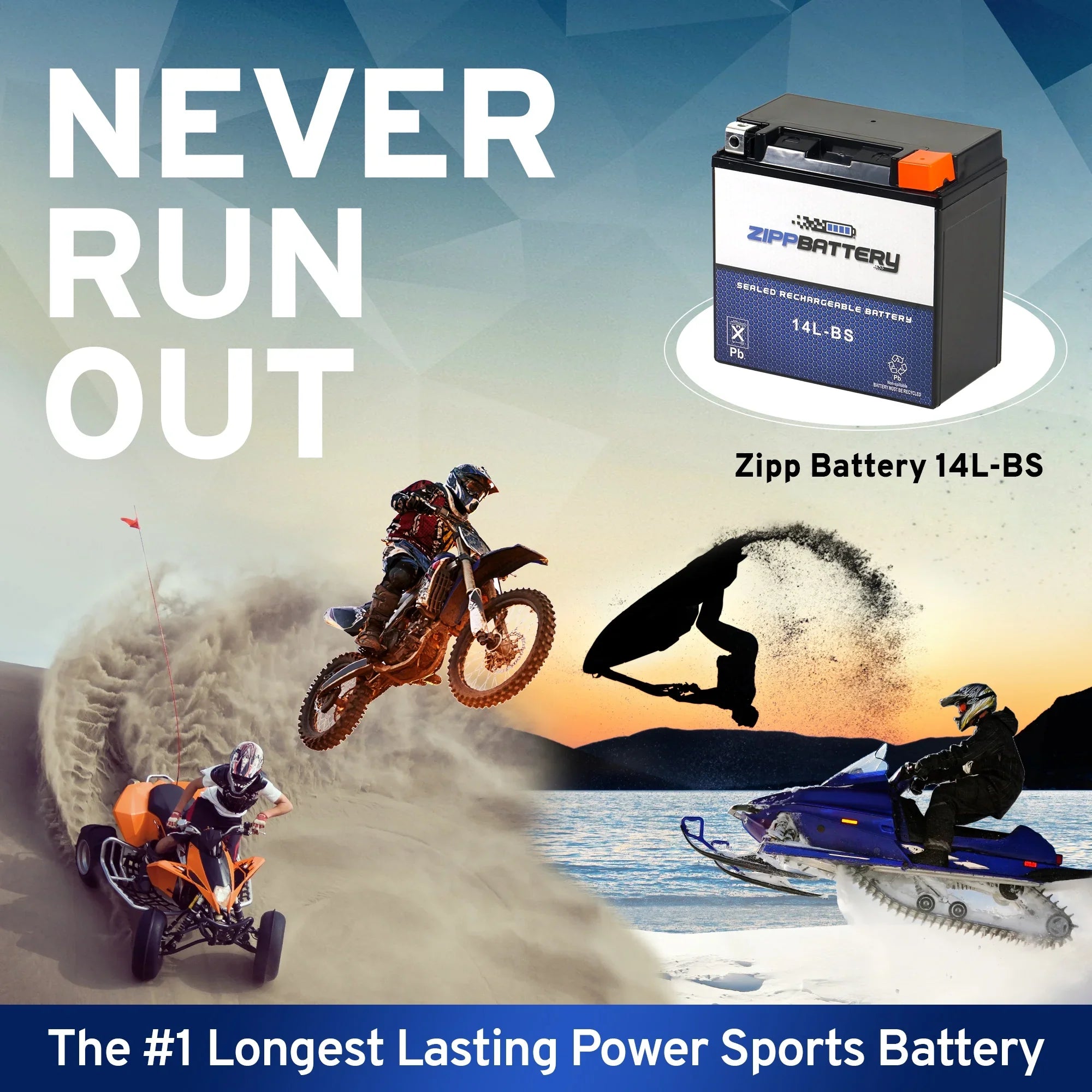 Stylish Zipp Battery Ytx14l-bs (14l-bs 12 Volts,12 Ah, 200 Cca) Motorcycle Battery for Harley-davidson 1200cc Xl Xlh Sportster 2007