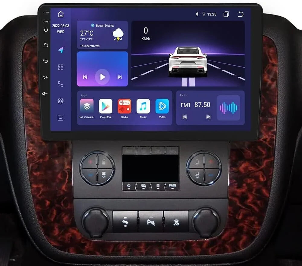 For GMC Yukon Chevy Tahoe Suburban Android 12 Octa 4GB RAM Apple Carplay Car Stereo AM FM Radio GPS Weather