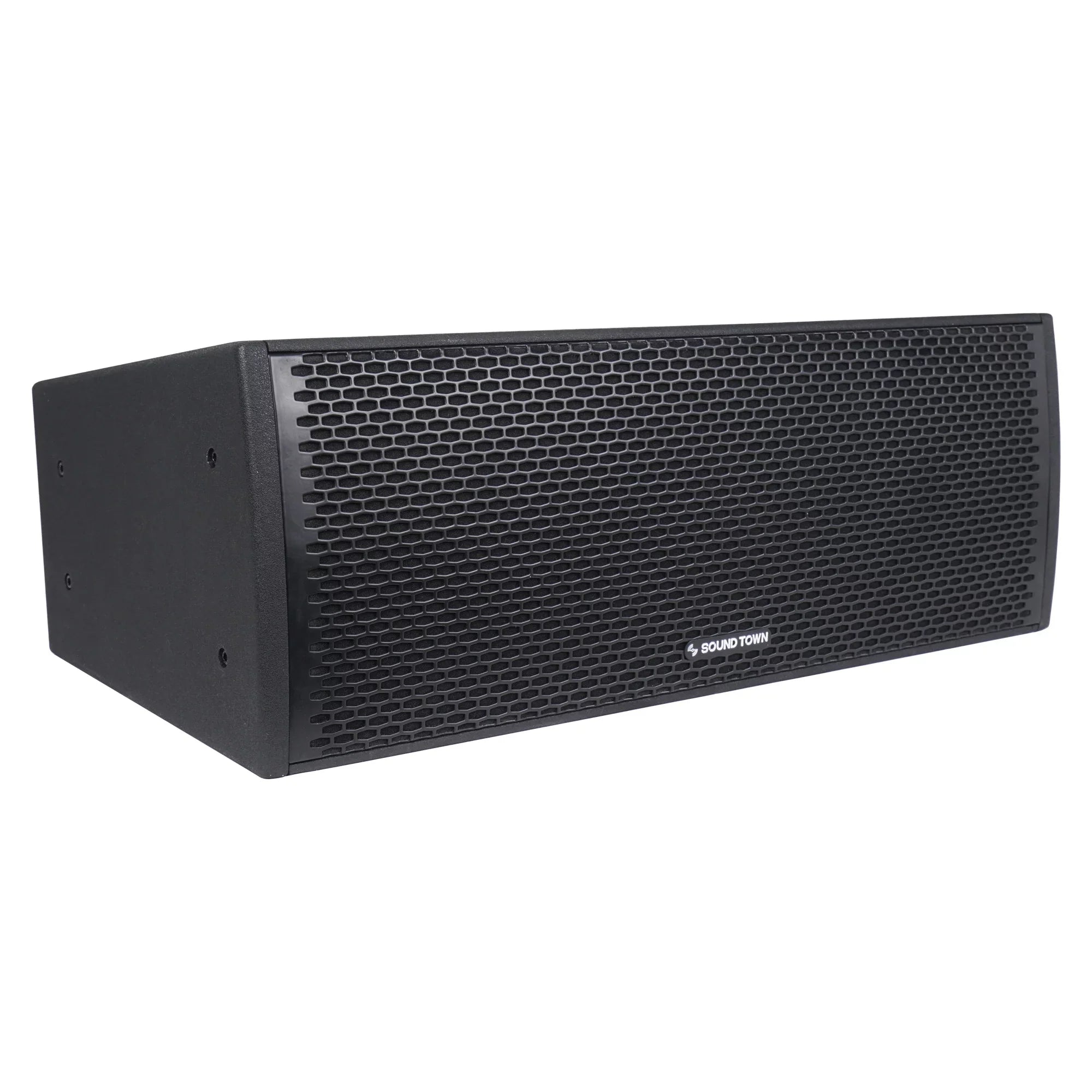 Sound Town All-Weather 4 x Dual 8â Water-Resistant Passive Line Array System with 3â Titanium Compression Drivers, Full Range/Bi-amp Switchable, Black (ZETHUS-IP208X4)