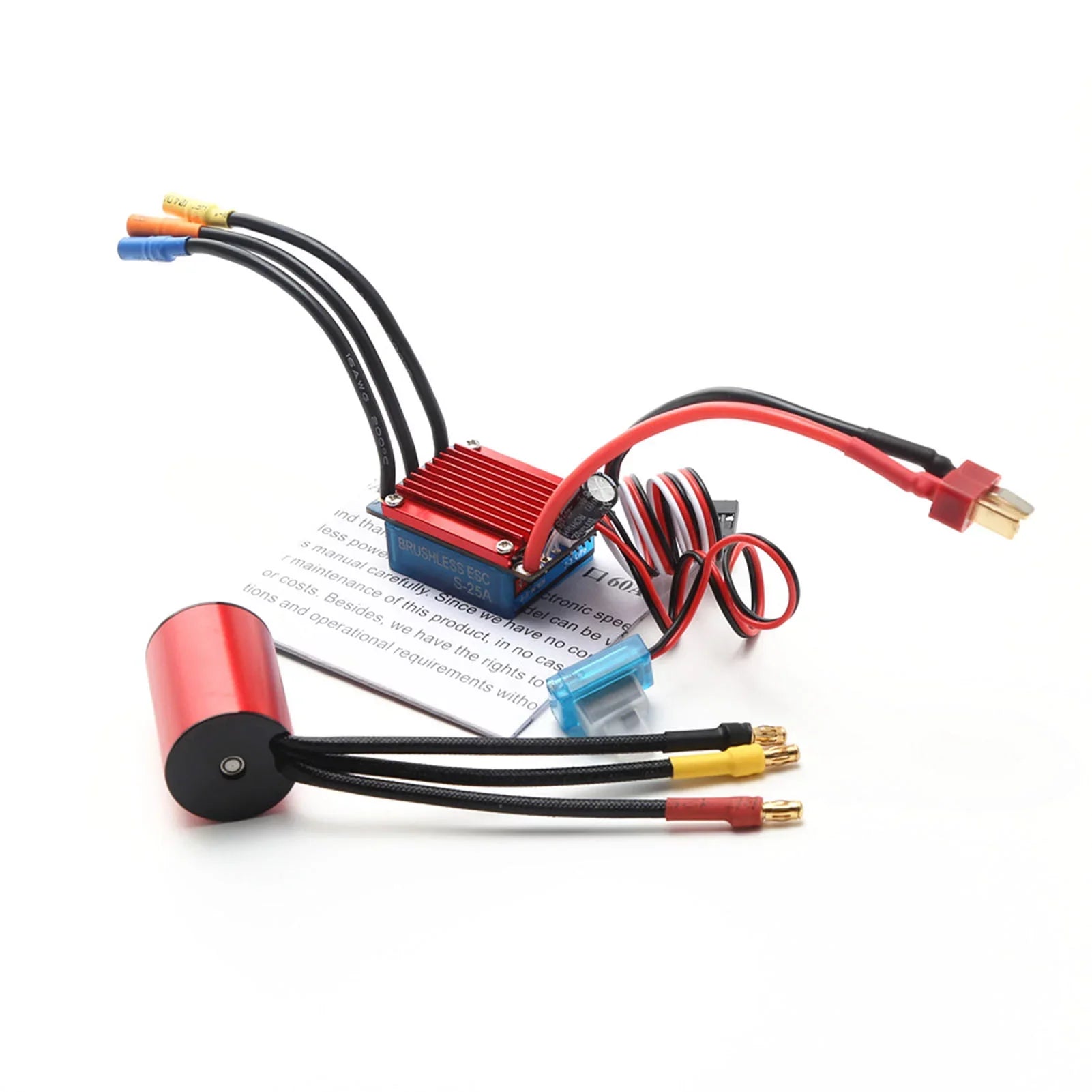 Stylish S2435 4800KV Brushless Motor 4P Sensorless 25A Brushless ESC Electric Speed Controller Programming 2.2KG Servo for 116 118 RC Car Truck