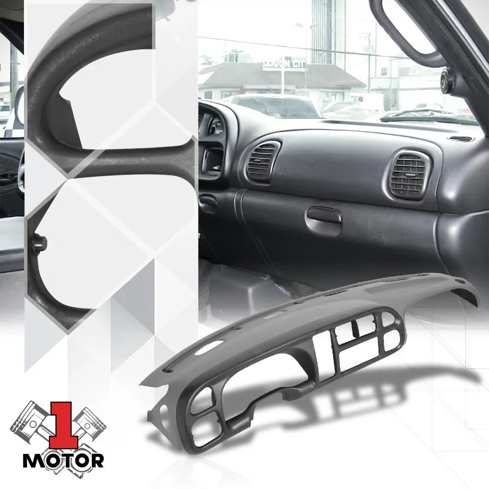 Grey Dash Board Cap Cover Bezel Overlay+Instrument Bezel Kit for 98-02 Dodge Ram Fits select: 1998-2001 DODGE RAM 1500, 1998-2002 DODGE RAM 2500