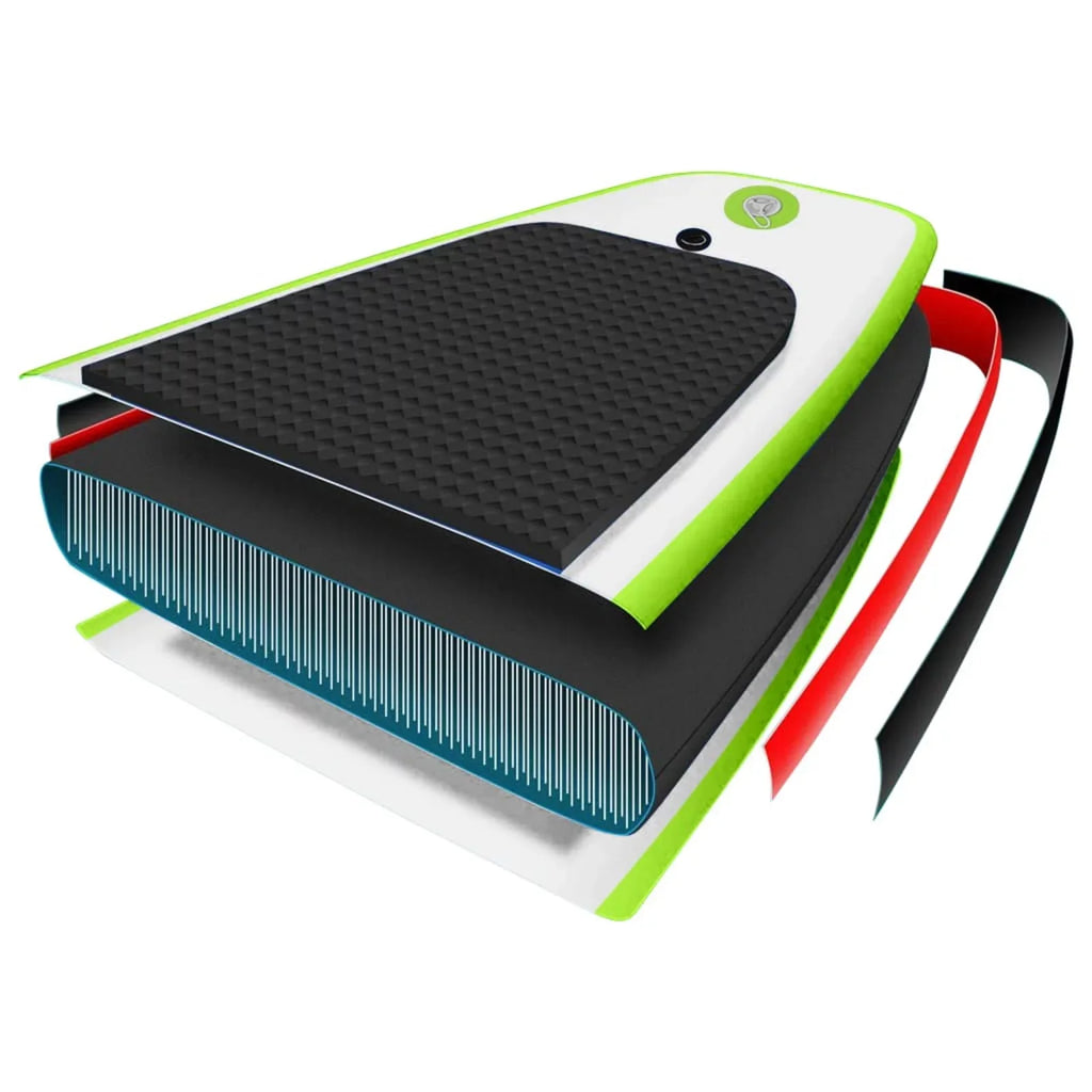 Carevas Inflatable Paddleboard Set Green and White - Exclusive Design