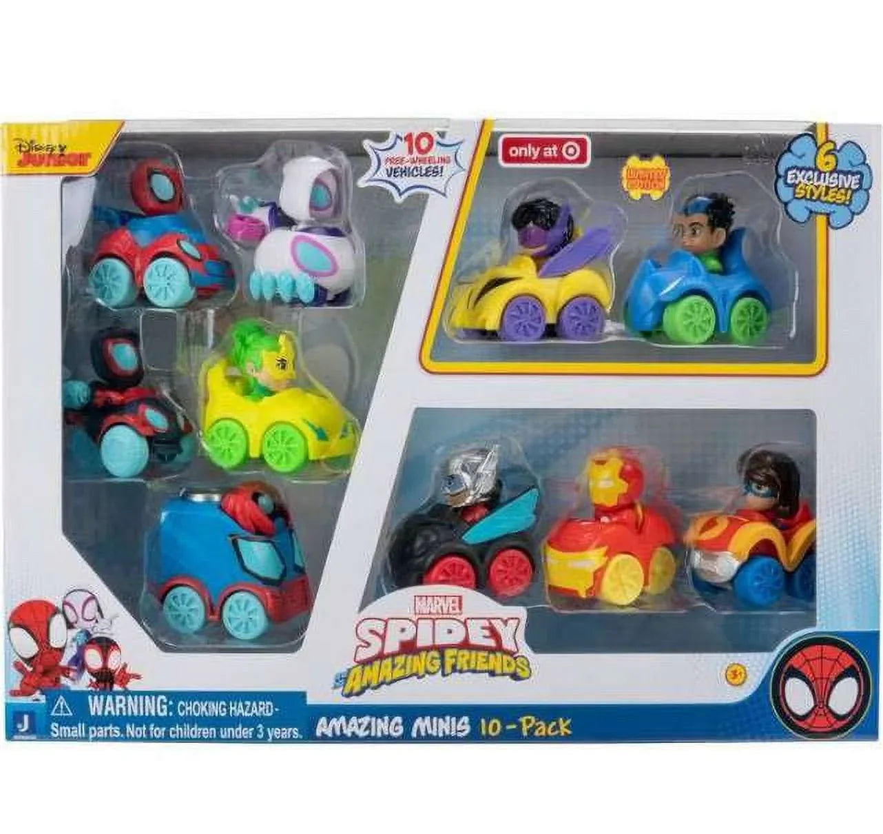 Marvel Spidey & His Amazing Friends Amazing Minis Vehicle 10-Pack (2022 Version) - Exclusive Design