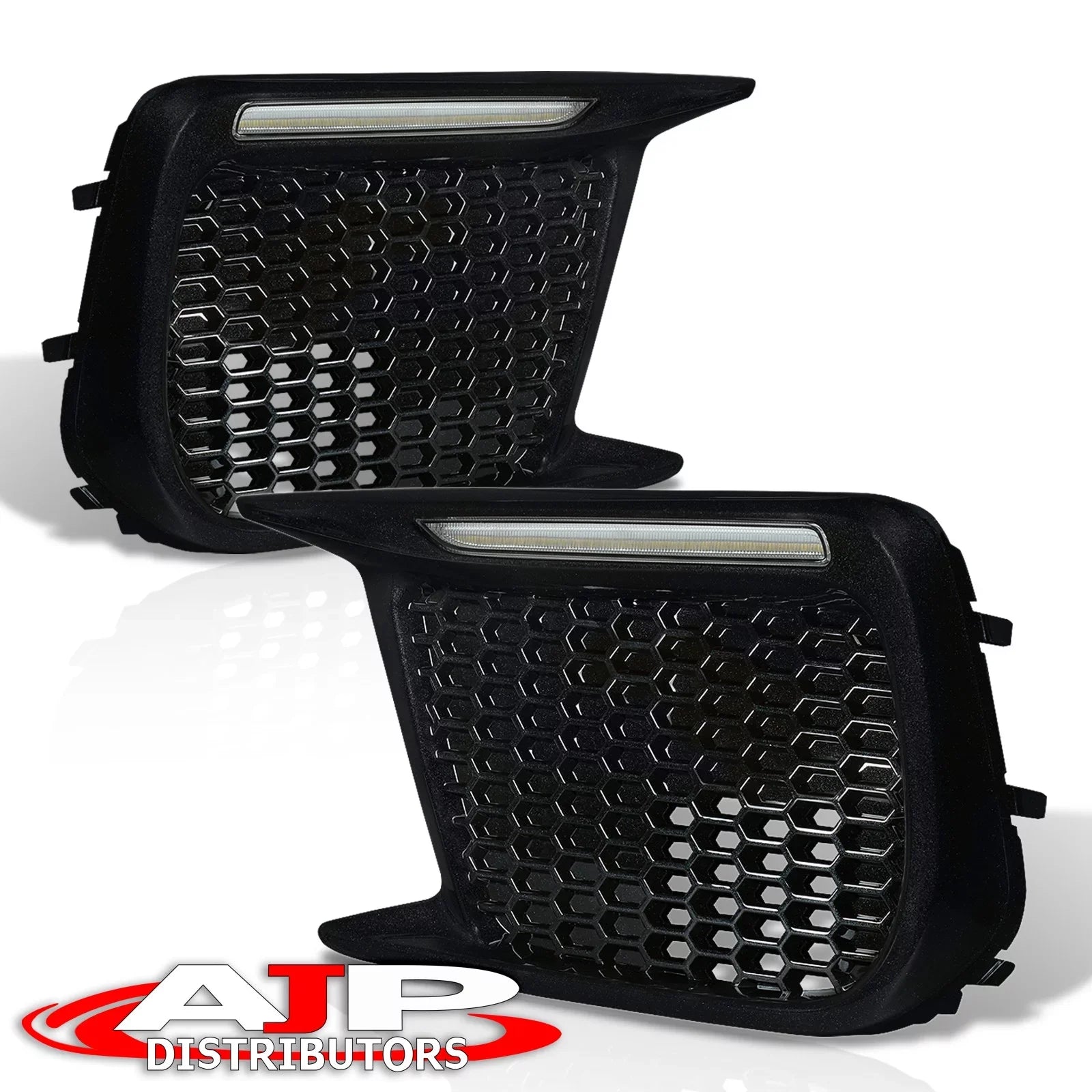 AJP Distributors Amber Sequential Switchback LED DRL Running Indicator Blinker Turn Signal Fog Lamps Lamps Bezel Kit Set Pair Compatible/Replacement For Subaru WRX STI 2018 2019 2020 2021 18 19 20 21