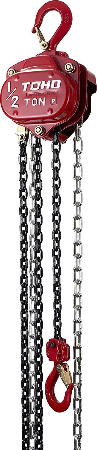 TOHO HSZ-622A OP Chain Block Hoist with Overload Protection (0.5 Ton, 10 Ft. Chain) - Exclusive Design
