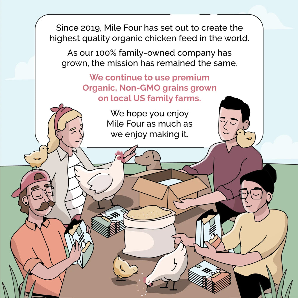 Stylish Mile Four | Grower Organic Chicken Feed | 100% US Grown Grains, Certified Organic, Certified Non-GMO, Corn-Free, Soy-Free, Non-Medicated Chicken Food | 18% Protein | Whole Grain | 46 lbs.