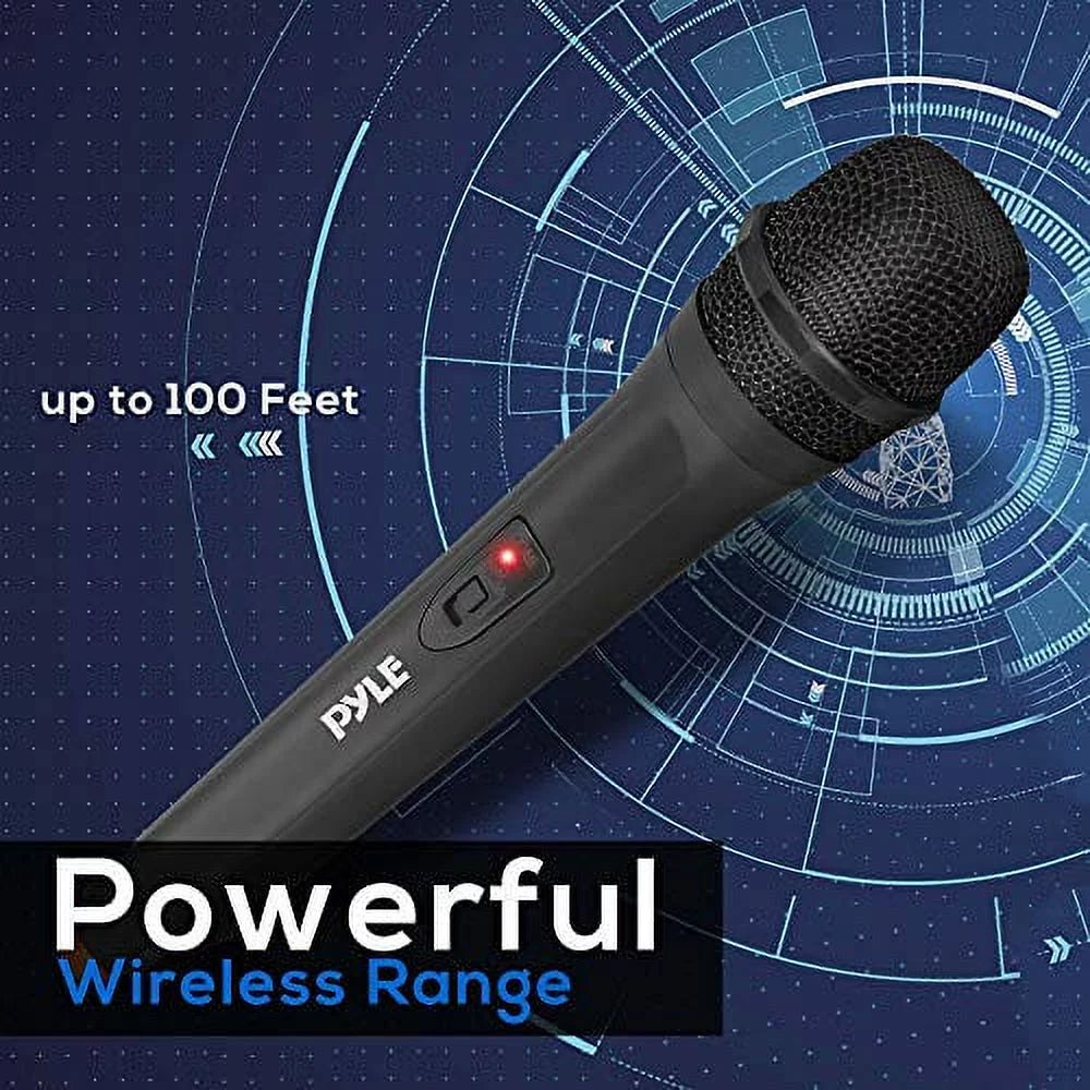 Pyle PDWM91 - Professional VHF Handheld Microphone - Pro Audio Mic Transmitter System with Adapter Receiver
