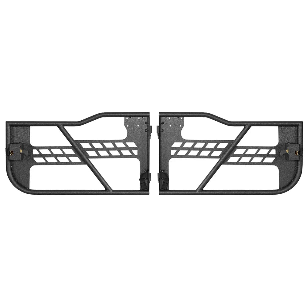 Stylish Hooke Road Fit 2018-2023 Jeep Wrangler JL 2-Door Steel Tubular Half Door Guards Frame Black